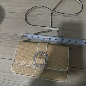 Jimmy Choo Woven Bag with Crystal Buckle